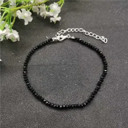 Anklets Jcymong New Black 3mm Glass Beads alklet for Women Bohemian Female Beach Ankle Bracelet 2019 Foot Jewelry Enkelbandjel231219