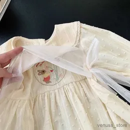 Kız Elbiseleri Kızlar Elbise 0-6 yaşında bebek bebek yakalı işlemeli prenses elbise çocuklar moda kıyafetleri kızlar için elbiseler