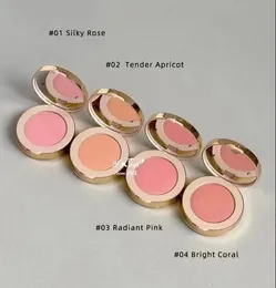 Blush Brand Silky Blush Powder, 4 Farben, seidig rosa, zarte Aprikose, strahlendes Rosa, leuchtende Koralle, Make-up-Palette, 5,5 g, 231218