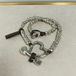 Collane con ciondolo La collana con perline color argento in acciaio inossidabile può essere regalata alle donne