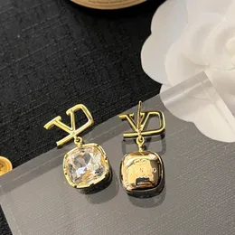 Earrings Classic Women Diamond Charm Earrings Brand Designer Logo Gift Earrings Luxury Gold Plated Couple Family Love Earrings Stainless Steel High Quality Stud