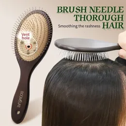 Hair Brushes Head Massage Brush Steel Wood With Steel Needle Scalp Airbag Hair brush For Hair Combing 231218