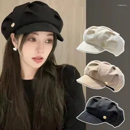 Berretti Cappelli berretti pieghevoli per le donne Ragazze Cappellino ottagonale a tesa corta portatile Stilista di moda Cappello da sole Cappello da pittore all'aperto da donna