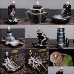 Fragrance Lamps 41 Types Backflow Incense Ceramic Glaze Towers Burners Office Tea Room Home Decor Glazed Waterfall Drop Delivery Gar Dhs9H