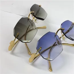 Venta de gafas de sol vintage irregulares sin montura 5634295 gafas con corte de diamante patillas de animales retro moda diseño vanguardista uv400 lig195v