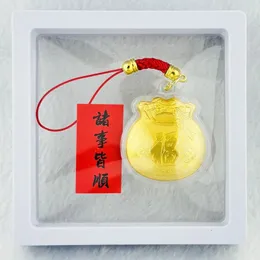 Collane con ciondolo HOYON Certificato 999 Lamina d'oro giallo per Portachiavi per auto Borsa tascabile Ignot Regalo Collezione di gioielli per uomo e donna 231218