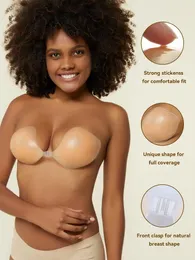 Niidor Adhesive Strapless Sticky Invisible Push up Wing-Shape Silicone Bra  (C ) 