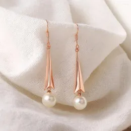 Baumeln Ohrringe Nachahmung Perlen Für Frauen Ästhetische Nette Rose Gold Farbe Piercing Earing Hochzeit Braut Großhandel Schmuck E188