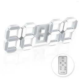 Smart Home Control edup 3D LED Wall Clock stor digital med fjärrlarmtid/datum/temp Display Walltable Modern D