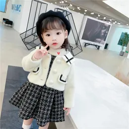 Clothing Sets Girls' Suit Autumn Western Style Baby Online Red Dress And Winter Children Stylish Two-Piece