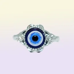 Hela 50st Blue Devil039s Eye Alloy Rings Mix Charm Punk Goth Gift Turkish Eye Women Men Jewelry6445397