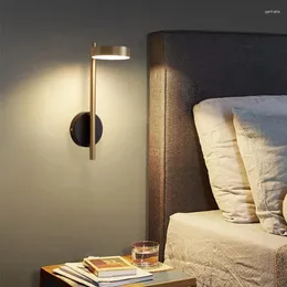 Vägglampa modern lyx led sovrum el sängen vardagsrum skandinaviska lampor roterbar bakgrund ljus