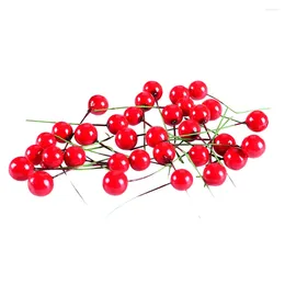 Dekorativa blommor 50/100 st Fruit Berry Holly Artificial Flower Pick Home Decoration Red Fake Christmas Berries Small