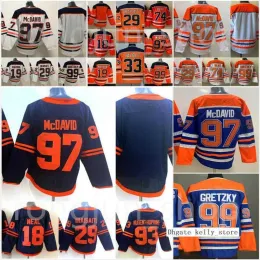 Hóquei reverso retro hóquei no gelo 97 Connor Mcdavid Jerseys 99 Wayne Gretzky 29 Leon Draisaitl 93 Ryan Nugent-Hopkins ponto em branco boa equipe B 26