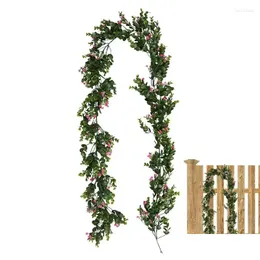 Flores decorativas Grinaldas Guirlanda de eucalipto com 5,9 pés Parede de Natal Verdura Decorações de casa Verde ajustável para queda de janela Deliv Otsar