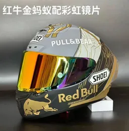ヘルメットスケートヘルメットモーターサイクルフューフェイスシューイx 14 xスピリットIIIスペシャルx 14版レーシングレッドゴールドアリ230421