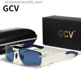 Sonnenbrille GCV Ultraleicher Rahmen polarisierte Sonnenbrillen Herren modisch und sportlich Stil Fahren Fischerei Herren Outdoor -Reise UV Schutzbrille Q240425