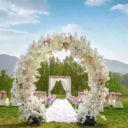 o شكل مركز الزفاف قطع الباب الزفاف المعدني معلق زهرة الزهرة مع أزهار الكرز لزفاف الحدث ديكور 309D