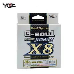 خط جديلة الخط الأصلي YGK GSOUL X8 Super Jigman 8 Braided PE Wires Multicolor 200M 300M LINE 231016