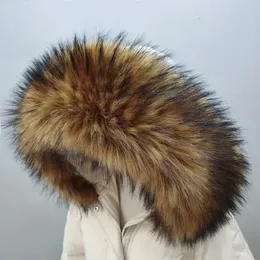 Scarves 2023 Faux Fur Collar Women Winter Scarf Men Children Down Jacket's Hood Decor DIY Warm Shawl Wraps 5060708090cm 231218