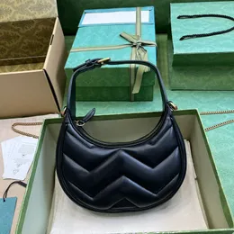 Mini tote çanta hilal çantaları tasarımcı çanta yarım ay çanta omuz çantası v şekilli dikiş gerçek deri üst ayna kaliteli zincir crossbody cüzdan fermuar cüzdan