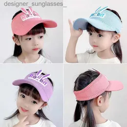 Visors Summer Children's Suncreen Visor Hats Śliczna pusta top dziewczyna królika kaczka c Sun Hats Outdoor Baby UV Protectionl231219