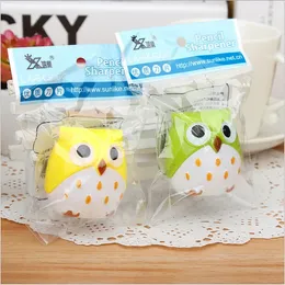 Pencil Sharpeners 24 Pcs Cartoon Animal Owl Sharpener Cute Student Stationery Prize Wholesale 231219