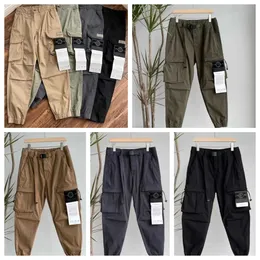 2023 high version Stones island pants badge spring summer new belt leggings Cargo pants high street casual leggings trend et