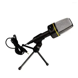 Mikrofoner 3 5mm mikrofon för karaoke som sjunger USB -skrivbordet med hållare klippdatorinspelning