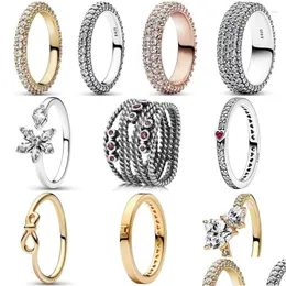 Cluster Rings Cluster Rings Authentic 925 Sterling Sier Love Mes Herbarium Timeless Pave Single Row for Women Gift Fashion Jewelry Dro Dht8i