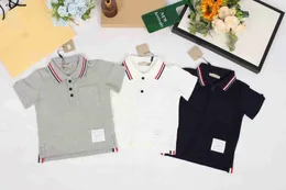 Luksusowa koszulka dla niemowląt Polo Multi-Color Striped Lapel Boy Girl T-shirt Rozmiar 90-130 Dzieci Designer Ubranie Summer Child Child Short Sleeve Dec05
