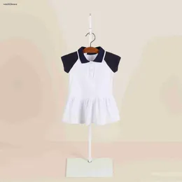 新しいベビードレスデザイナーガールドレスサイズ80-120ポロシャツチャイルドスカート夏半袖幼児フロックDec05
