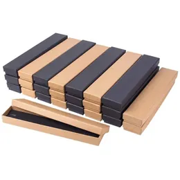 Jewelry Boxes 12 pcs 21x4x2cm Rectangle Cardboard Jewelry Set Box for Ring Necklace gift boxes for jewellery packaging with Sponge inside F70 231218