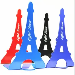 Objetos decorativos estatuetas 1 par em forma de torre de metal estantes suporte de ferro suporte de mesa para livros organizador de mesa acessórios de papelaria 231219