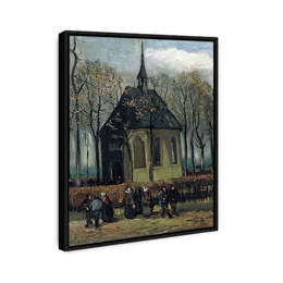 Vincent van Gogh Stolen Resim Cemaat Kilisesi Nuenen Çerçeveli Petrol Tuval Baskı Duvar Sanatı Resim