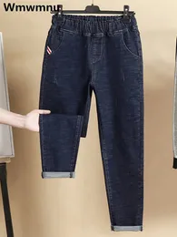 レディースジーンズビッグサイズ6xlバギー女性ヴィンテージハイwasit harem denim pantsカジュアルアンクレルレングスヴァケロスストリートウェアコットパントロン231219