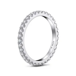 Anillo de boda AEW sólido de oro blanco 585 de 14 quilates, 1,2 quilates, 2mm, Color DF, anillo de boda para mujer, anillo para mujer 210310245G