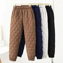 Damesbroek Herfst Katoenen Broek Voor Sneeuw Bovenkleding 2024 Winter Hoge Taille Dikke Casual Voeten Harem Warm