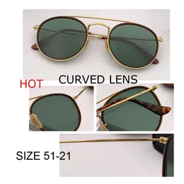 Top Factory New Fashion Sunglass Men Women Retro Round Circle Curved Lens Sunglass Design UV400 51mm Sun Glasses Female2867