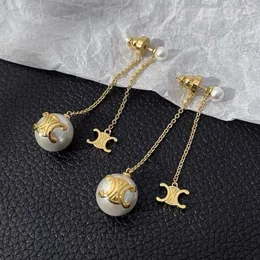 High quality jewelry Arc de Triomphe Pearl Tassel Earrings for Women in Europe and America Luxury and niche Design High end Long Style Earrings and Earlines