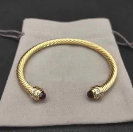 2023 pulseira de luxo pulseiras de cabo d pulsera designer jóias mulheres homens prata ouro pérola cabeça x em forma de punho pulseira david y jóias presente de natal 5mm dy jóias