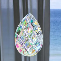 Chandelier Crystal 75mm 3D Faceted Grid Sun Chasing Charm Sunshine Lightcatcher Stained Glass Prismatic Water Drops Decoration