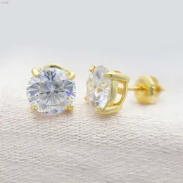 Bling Qualität Schraube zurück 0,5 1 2ct Runde Vvs Diamant Frauen Stud S925 vergoldet Sakura Kirschblüte Cut Moissanit Ohrringe