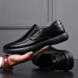 Dress Shoes Men's Genuine LeatherMicrofiber Leathe Soft Antislip Rubber Loafers Man Casual Leather for Men 2023 231218