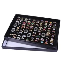 Jewelry Boxes High Quality 1PC Universal Jewelry 100 Slots Rings Display Stand Storage Box Ring Box Jewelry Organizer Holder Show Case Box 231219