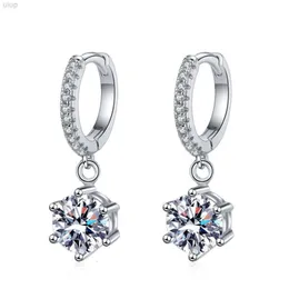 1 Carat Diamond Joyas Plata De Ley 925 Gra Vvs Moissanite Studs Classic Fancy Earrings for Party Girls