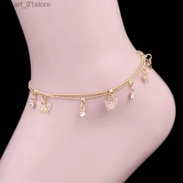 Anklets delysia King Fashion La Hollow Farterfly Crystal Anklet Summer Seaside Beach Ancle Armband Freshing Temperamentell231219