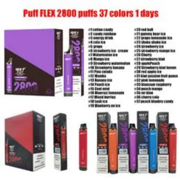 Thick oil vape pen Original 100% QST Puff flex 2800 E Cigarettes 0% 2% 5% 8ml 850mah disposable vape Authorized 37 flavors Local Warehouse e cigarette