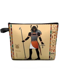 Kosmetiska väskor fall Ancient Egypt Creator Farao Cosmetic Bag Clutch Large Makeup Organizer Påsar Make Up Pouch Women Toalettety Beauty Case 231219