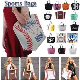 Taschen 2018 Baseball Softball Soccer Football Canvas Tote Sports Bags Tote Bag Damen Geldbeutel